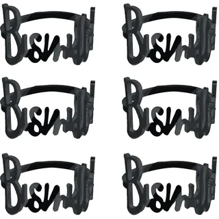 Serviettenringe - 6 Stück Bismillah Letter Metall Serviettenring Set Alphabet Serviettenschnallen Halter Tischdekoration für Hochzeit, Party, Ramadan, Bankett