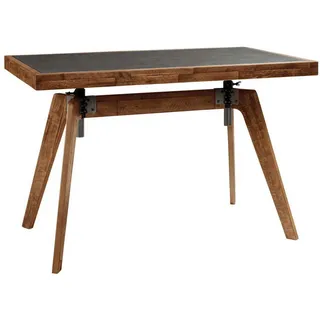 Hasena Schreibtisch , Akaziefarben , Holz , Akazie , massiv , eckig , 120x72-88x70 cm , höhenverstellbar , Holzmöbel, Holztische, Schreibtische Holz, Schreibtische Holz