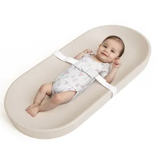 COMOMY Baby Wickelauflage Abwaschbar und Wasserdicht, Wickelunterlage auf PU-Material, Leicht und Weich Wickelmatte mit Sicherheitsgurt, 72,5x36 cm, für Kommode & Wickeltisch