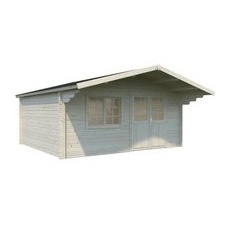 PALMAKO Blockbohlenhaus »Britta«, Holz, BxHxT: 516 x 270 x 579 cm (Außenmaße inkl. Dachüberstand) - braun