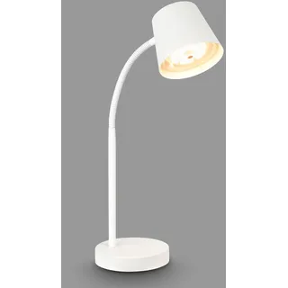 Briloner - LED Tischlampe kabellos mit Touch, schwenkbar, drehbar, Akku & Lichtquelle tauschbar, Nachttischlampe, Leselampe, Schreibtischlampe, Tischleuchte, Akku Lampe, Home Office, 38,5cm, Weiß