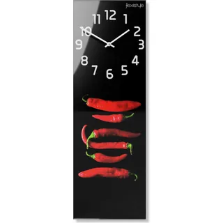 Rechteckige Wanduhr aus Glas CHILLISCHOTEN - Schwarz