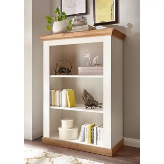 Landhaus Regal 102cm pinie weiß / wotan eiche Highboard Wohnzimmer - Weiß, Braun