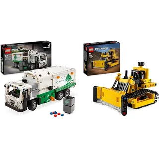 LEGO Technic Mack LR Electric Müllwagen, Müllauto-Modell für Recycling-Rollenspiele & Technic Schwerlast Bulldozer, Spielzeug-Planierraupe zum Bauen