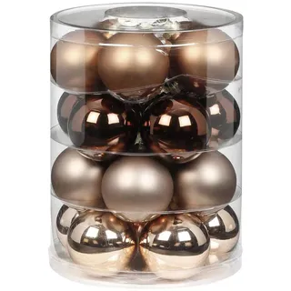MAGIC Weihnachtskugeln Glas 6cm 20 STK. Christbaumkugeln Farbe: Elegant Lounge (Schokolade braun)