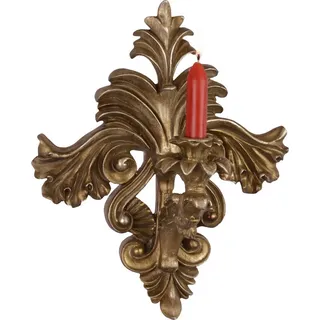 Casa Padrino Barock Wandkerzenhalter Antik Gold B.29 x H.35,3 - Wandleuchter Wand Beleuchtung
