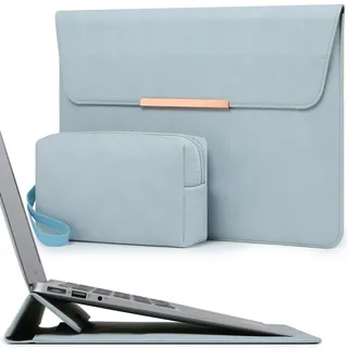HYZUO 15-16 Zoll Laptophülle Laptop Hülle Tasche mit Ständer für MacBook Pro 16 M5/M4/M3/M2/M1 Pro/Max A3428 A3429 2026-2019, MacBook Pro 15 2015-2012, XPS 15, HP Envy 15,6, Blass Blau(Smiley)