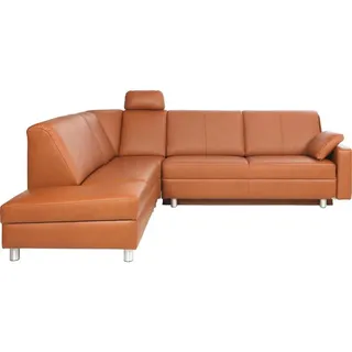 Sedda Ecksofa , Braun , Leder , Echtleder , Ottomane links, L-Form , 268x217 cm , Bettkasten erhältlich, Fußauswahl, Lederauswahl, Stoffauswahl, planbar, Sitzqualitäten, Bettfunktion erhältlich, Rückenfutter , Wohnzimmer, Sofas & Couches, Wohnlandschaften, Ecksofas