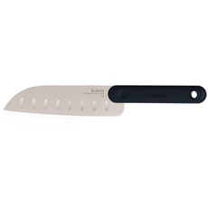 Trebonn - Santoku Knife Black Edition, Santoku-Küchenmesser 18 cm / 7" Klinge aus Japanischem Edelstahl. Soft-Touch-Griff mit Anti-Rutsch-Wirkung