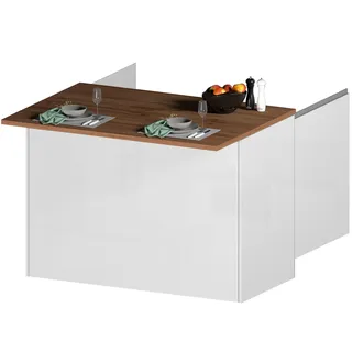 kochstation Unterschrank Kücheninsel KS-Sole 125 x 90 x 90 cm Weiß