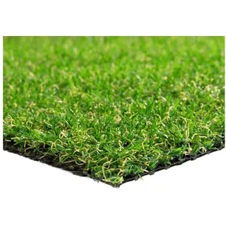 Steffensmeier Kunstrasen Kunststoffrasen Park Meterware | wasserdurchlässig für Balkon, Terrasse, Garten | UV-Garantie in Grün, Größe: 400x250 cm