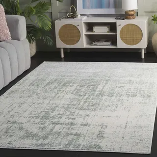 SAFAVIEH Zeitgenössische Teppich für Wohnzimmer, Esszimmer, Schlafzimmer - Adirondack Collection, Kurzer Flor, Beige und Salbei, 200 X 300 cm
