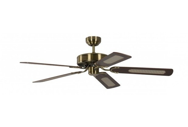 Bild von Potkuri 132 cm Deckenventilator messing antik/walnuss/walnuss-rattan