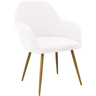 EBETA Bürostuhlbezug Schwingstuhlhussen Stuhlbezug Jacquard Stuhlabdeckung Stuhlhussen Elastisch Stuhlüberwürfe Hussen für Bürostuhl, Computerstuhl, Drehstuhl (Milchweiß, 4 Stück)