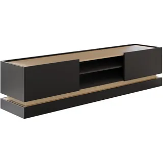 Mirjan24 Zarpant 200 TV-Lowboard 200x47x37 cm Schwarz/Eiche