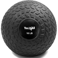 Yes4All Slam Ball Ball-Tread-Black-10lbs, Schwarz, 4.54kg