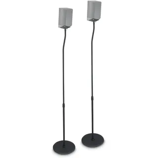 Hama Lautsprecherständer, höhenverstellbar, 2er Set (für Mini Boxen, Rear Speaker im Surround System, mit Kabelführung, rutschfest, Boxenständer universal, 75,8-120cm Höhe, max. 5kg) schwarz