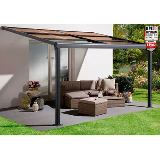 Konifera Terrassendach Barcelona Nova 4 x 3 m inkl. 4 Seitenteile Grau