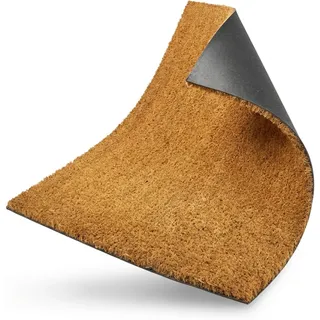 RAFU Kokosmatte nach Maß Tiger Classic | Meterware in 3 Breiten & 3 Stärken | zentimetergenauer Zuschnitt | natürliche Schmutzmatte | rutschfest & robust |80 cm breit, 51-100 cm lang, 30 mm dick