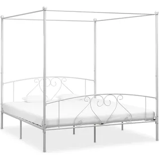 Himmelbett-Gestell Weiß Metall 180 x 200 cm - Weiß