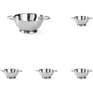 HENDI Seiher, mit Untersatz und 2 Griffen, Sieb, Nudelsieb, Küchensieb, ø280x(H)135mm, Edelstahl (Packung mit 5)