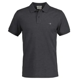 GANT Slim Shield Kurzarm-poloshirt - Antracit Melange - L