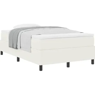 Boxspringbett Creme und Weiß 120 x 200 cm Cordstoff - Creme