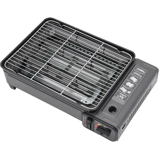 Tragbarer Gasgrill, langlebiges Material, verstellbare Temperaturregelung, schwarz - Schwarz