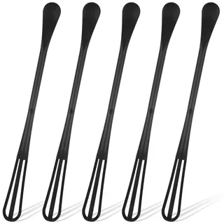 5 Stück Mini Schneebesen Set, Schneebesen Klein aus PP-Kunststoff, 2 in 1 Rührbesen mit Gewürzlöffel, Tragbaren Mini-Schneebesens, für Kochen, Mixen, Eierschlagen, Rühren, Aufschäumen