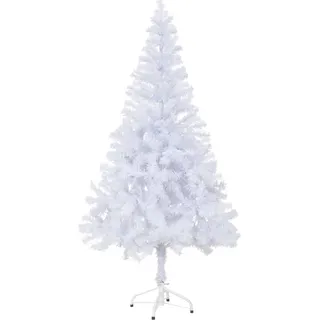 The Living Store Künstlicher Weihnachtsbaum mit Ständer 150 cm 380 Zweige - Weiß
