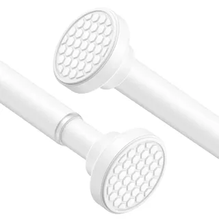 AIZESI Gardinenstange ohne Bohren 70-120 cm Teleskopstange Vorhang Duschvorhangstange Gardinenstange zum Klemmen Klemmstange für Gardinen Vorhangstange Duschstange ohne Bohren Weiß (25MM Durchmesser)