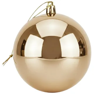 20 cm große Champagner-Kugel aus PVC, bruchsicher, glänzende Oberfläche, Weihnachtskugeln – Festliche Weihnachtsbaum-Hängedekoration, rundes Ornament für Urlaub, Heimdekoration