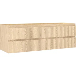 Mexen Rivel Badezimmerschrank für Waschbecken 140 cm, 2 Schubladen, gerillt, Eiche - 91A20-14047-2-BFF81 - Braun