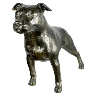 Staffordshire Bull Terrier, Staffordshire Bullterrier II - Lebensgroße Hundestatue, Figur im Maßstab 1:1, Statue für den Garten von Art-Dog