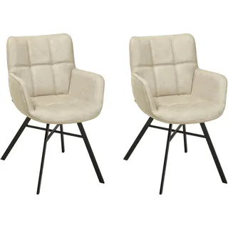 omg design Armlehnstuhl Marcon Stoff beige 2er Set