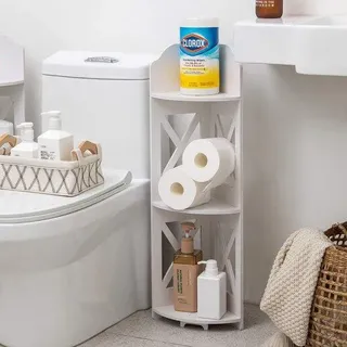Wandregal für Wohnzimmer, schmales Nachttisch für kleine Räume, gestuftes Pflanzenschrank, Wasserfest für kleine Badezimmer, Weiss - Weiß