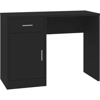vidaXL Schreibtisch mit Stauraum Schwarz 100x40x73 cm Holzwerkstoff - Schwarz