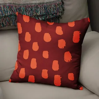 Le Jardin du Lin Kissen Zierkissenbezug Kissenbezug, Orange & Bordeaux Dekoration, Weich Bequem, Für Zuhause Autos Büro Sofa Wohnzimmer Couch Schlafzimmer Dekor, 43x43 Cm - Hergestellt in der Türkei