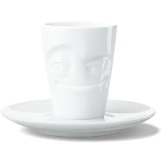 FIFTYEIGHT PRODUCT, Espresso-Mug mit Henkel, VERSCHMITZT, Porzellan, (80ml), weiß, Made in Germany