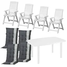 Bild von »Tampa / Faro«, (Set, 9 tlg.), bestehend aus 4 Sessel, 4 Auflagen und 1 Tisch, grau