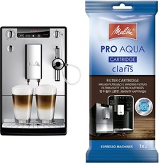 Melitta Caffeo Solo & Perfect Milk E957-103 Schlanker Kaffeevollautomat mit Auto-Cappuccinatore | Silber & 192830 Filterpatrone für Kaffeevollautomaten | Pro Aqua| 1 Patrone