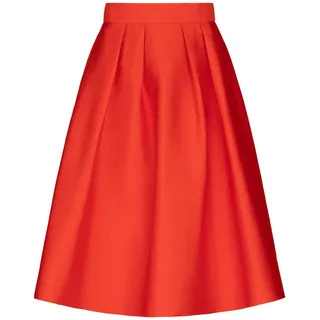 APART Fashion Damen Satin A-Linien-Rock, fließender Midirock mit hoher Taille, eleganter Faltenrock mit Taschen, formelles Party-Outfit, Rock für Hochzeitsgäste, Cocktail- und Abendmode
