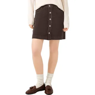 Minirock QS, Damen, Gr. 40, braun, Cord, Obermaterial: 98% Baumwolle, 2% Elasthan, unifarben, körpernah ca. Mitte Oberschenkel, Röcke Minirock, Cordrock mit langer Knopfleiste