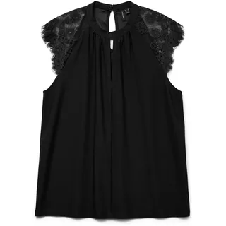 Vero Moda VMMILLA SL LACE TEE Schwarz L