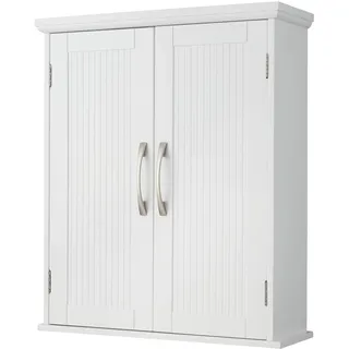 Teamson Home Holz Badezimmer Wand Medizinschrank mit verstellbaren Regalen Weiß EHF-F0007