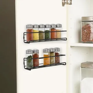 Kräuterregal Metall Wandregal Küche - stark und einfach zu installieren - schwarz - 2 Stück Kräuterregal zum Aufhängen