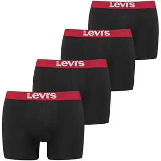 Levi's Levis Boxershorts Packung, 4er-Pack, mit breitem Logobund, schwarz