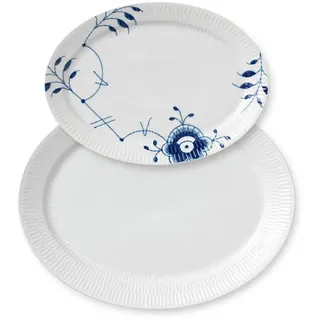 Royal Copenhagen Mixed Oval Platters-28 Cm & 35 Cm Teller - White / Blue - One Size