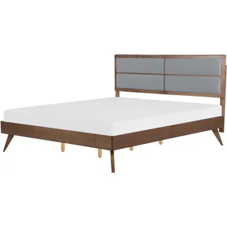 Beliani Poissy 180 x 200 cm Dunkle Esche Braun/Grau