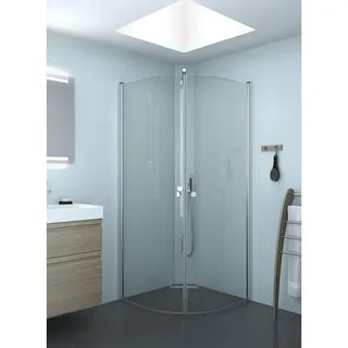 Dansani match quadrant hinged door 79-81 cm satin/clear